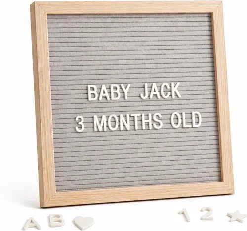 Miniatura 12 de C Crystal Lemon - Tablero de fieltro para letras, 10 x 10 pulgadas, tablero de madera para mensajes intercambiables, marco de madera, montaje