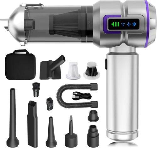 Miniatura 8 de Aspiradora para Automóvil, 22000PA Alta Potencia Aspiradora Portátil de Mano para Automóvil y Soplador de Aire, Mini Aspiradora Inalámbrica