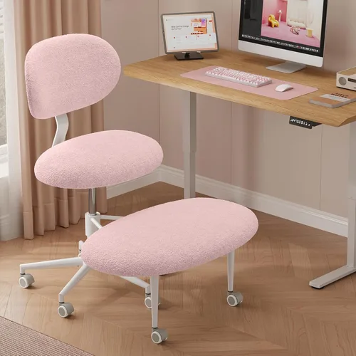 Miniatura 14 de Pinmoco Silla de Oficina para Sentarse con Piernas Cruzadas con Ruedas, Silla de Meditación, Silla TDAH para Adultos, Respaldo y Asiento más Anchos