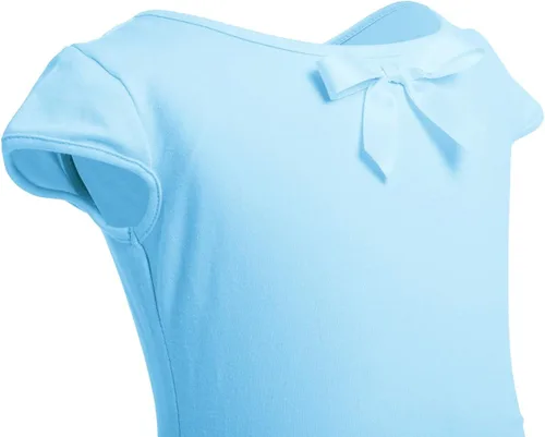 Miniatura 4 de OBEEII Vestido de ballet de manga corta para niña y niña con falda alta y falda de leotardo bailarina de gimnasia