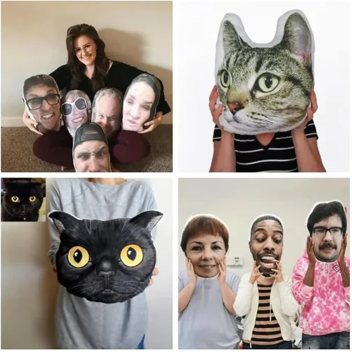 Miniatura 4 de Seamaid Almohada de fotos personalizada para mascotas con almohada en forma de foto, regalos personalizados con fotos para Navidad, día de San
