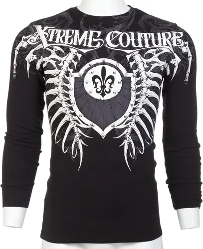Miniatura 5 de Xtreme Couture by Affliction - Camisa térmica de manga larga para hombre VERTEBRAE, Negro