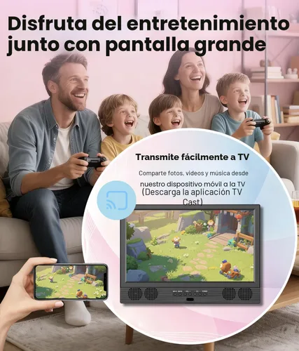 Miniatura 5 de Feihe 14 Pulgadas Pequeño Televisor Smart, Pantalla Plana LED HD Smart TV con Sintonizador ATSC/HDMI/USB/AV para Cocina, RV, Autocaravana