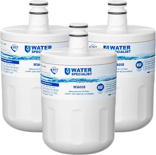 Waterspecialist Filtro de agua para refrigerador 5231JA2002A, repuesto para LG® LT500P®, ADQ72910911, GEN11042FR-08, LFX25974ST, ADQ72910901,
