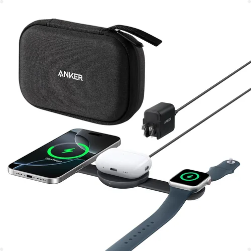 Miniatura 9 de Anker MagSafe Compatible MagGo UFO 3 en 1 Cargador, Estación de Carga Inalámbrica para iPhone 17, Certificado Qi2 de 15 W, Almohadilla de Carga