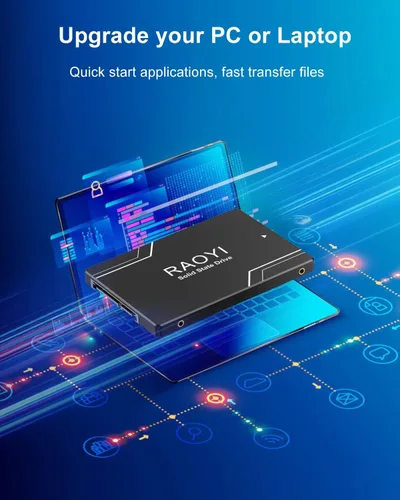Miniatura 5 de RAOYI 1 TB SSD SATA III de 6 Gb/s de 2.5” interno 3D NAND Flash Unidad de estado sólido SSD de rendimiento avanzado de hasta 550 MB/s SATA 3 SSD