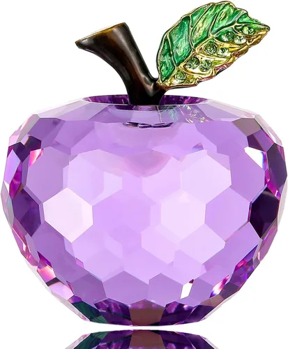 Miniatura 10 de Figura de manzana de cristal de Vie jeune, pisapapeles de estatua hecha a mano, adorno para decoración del hogar, artesanías de cristal