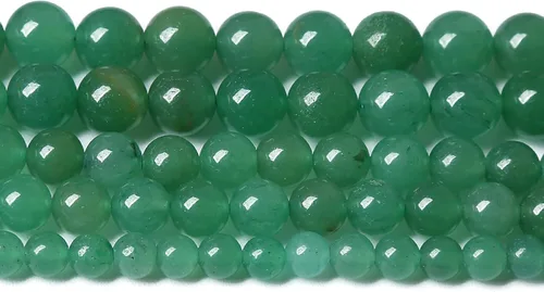 Miniatura 87 de Cuentas de jade verde chino natural, piedras preciosas, cuentas redondas sueltas para hacer joyas, pulsera DIY, collar, 8mm, 45 piezas, 15 pulgadas