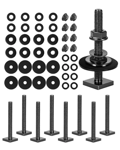 Miniatura 7 de Pernos de ranura en T para barras transversales de techo, plataforma, cesta de carga, adaptador de perno cuadrado en T de acero inoxidable de 4 mm