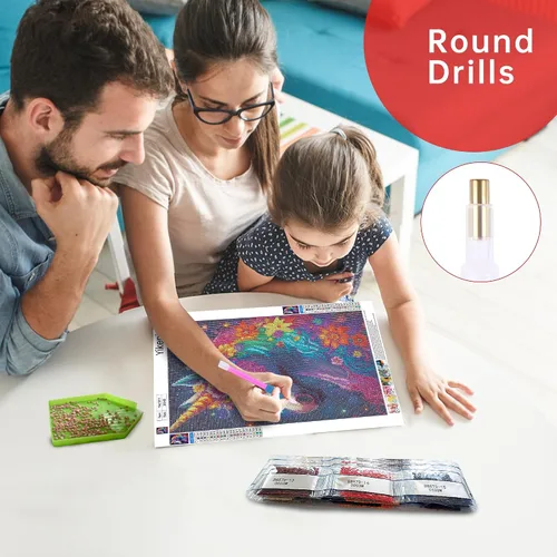 Miniatura 6 de Yikenjoy Kit de arte de diamante de unicornio para adultos – Kit de pintura de diamante de unicornio 5D para principiantes, taladro completo