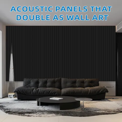 Miniatura 2 de Paquete de 10 paneles de espuma autoadhesivos a prueba de sonido para paredes – Paneles acústicos extragrandes de 48" x 12", paneles decorativos