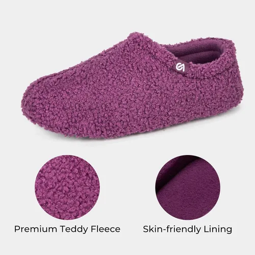 Miniatura 4 de VeraCosy Pantuflas de peluche mullidas para mujer, zapatos ligeros de espuma viscoelástica para interiores