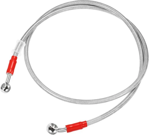Miniatura 9 de X AUTOHAUX 90.6 in 90.55 "0.394 in ID motocicleta hidráulica línea de aceite manguera de aceite 28 ° 0 ° cable trenzado de acero inoxidable para ATV