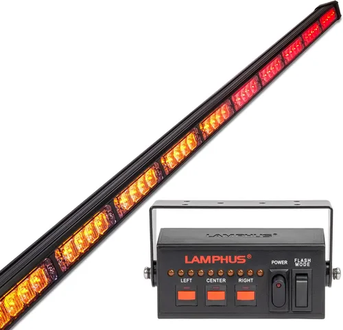 Miniatura 10 de LAMPHUS SolarBlast SBLS104 barra de luces LED de alerta de emergencia e indicación de tránsito, 47 pulgadas, 40 W - ÁMBAR AZUL, ámbar / blanco