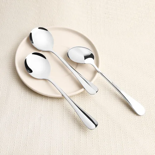 Miniatura 7 de Cucharas de sopa, cubiertos de cuchara al por mayor, juego de cucharas redondas de acero inoxidable de 8