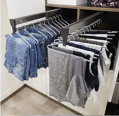 Miniatura 3 de Barra de Percha para Armario, Barra Extensible para Closet de 30-60cm, Barra de Ropa para Guardarropa, Organizador de Closet para Pantalones