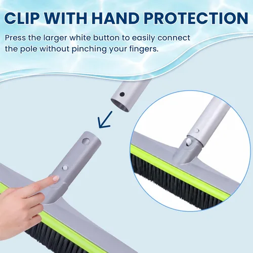 Miniatura 6 de Sepetrel - Cabezal de cepillo de piscina para limpieza de paredes, cepillos de limpieza resistentes para piscinas enterradas/desmontables con cerdas