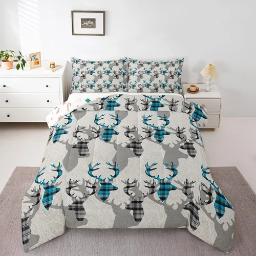 Miniatura 47 de Erosebridal Juego de edredón de Papá Noel tamaño matrimonial para niños y niñas, edredón de plumón de Feliz Navidad, juego de ropa de cama