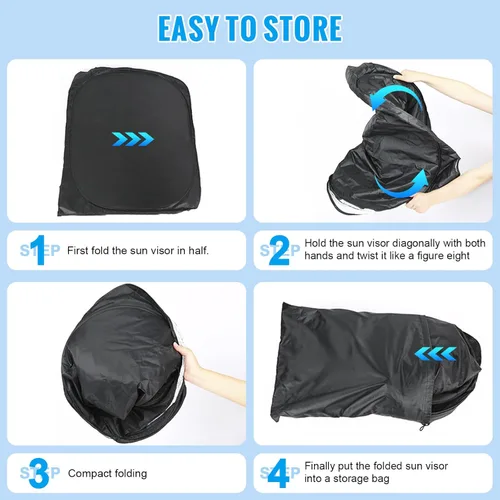 Miniatura 4 de Parasol de 6 capas para parabrisas de Honda Element 2003-2011, parasol plegable para automóvil con bolsa de almacenamiento, reflectante del calor