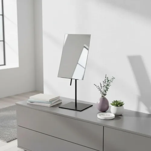Miniatura 8 de JERDON Espejo rectangular de maquillaje de mesa, aumento 3X con acabado negro, espejo de tocador de 5 x 8 pulgadas, ajuste de pivote, modelo JP358BK