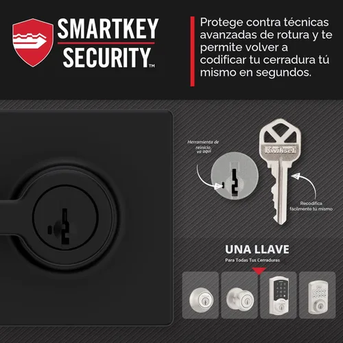 Miniatura 5 de Kwikset Casey - Manija de puerta de entrada con cerradura y llave, palanca exterior reversible con cerradura segura, para entrada principal y Negro