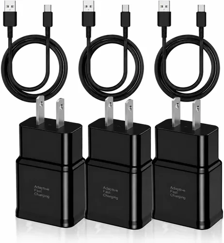 Miniatura 7 de Cargador tipo C de carga rápida, paquete de 2 bloques de carga USB C Android para teléfono y cable de carga de 3 pies, para Samsung Galaxy S8/S9/S10
