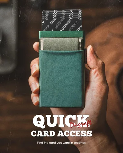 Miniatura 2 de DUGRAFT Tarjetero para tarjetas de crédito con bolsillo para dinero, minimalista, delgado, de aluminio, de metal, para hombres, con bloqueo RFID
