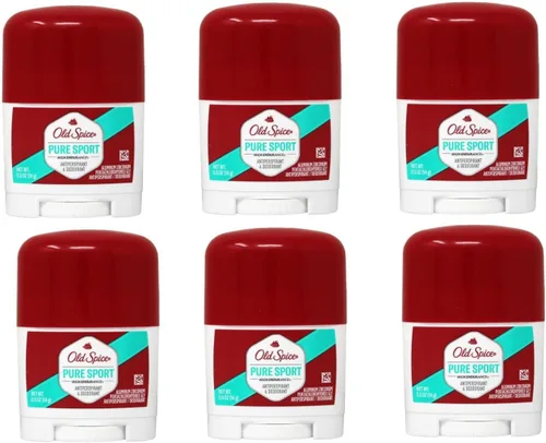 Old Spice Desodorante antitranspirante de alta resistencia, Pure Sport, tamaño de viaje, 0.5 onzas (paquete de 6)