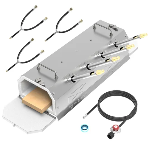 Miniatura 11 de 1 quemador de gas propano forja 2600℉ de doble puerta mini equipo portátil, fabricación de cuchillos (acero inoxidable) herramienta de herrería, kit