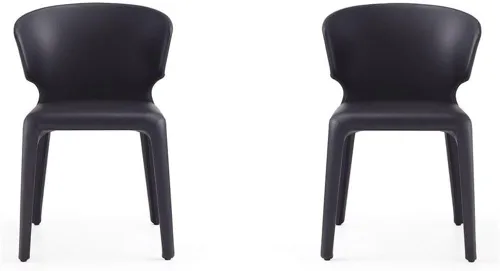 Manhattan Comfort Conrad - Sillas de comedor modernas de mediados de siglo, muebles de cocina tapizados de tweed con respaldo contorneado, acolchado