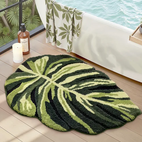 Miniatura 10 de LUMI Lindas alfombras de baño, divertidas alfombras de pasillo de frutas, alfombra de baño suave y esponjosa, absorbente, antideslizante para baño