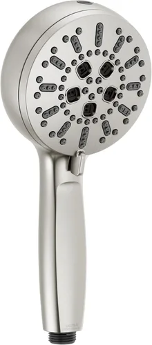Delta Lumicoat Stainless 59584-SS-PR-PK - Cabezal de ducha de mano de níquel cepillado de 7 ajustes para montaje en pared con spray ProClean,