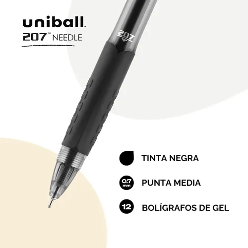 Miniatura 2 de uni-ball 207 - Bolígrafos de gel retráctiles Negro