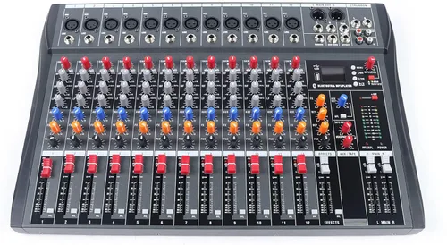 Miniatura 10 de Consola de mezcla de 8 canales Mezclador de audio Bluetooth Studio Mezclador de audio Consola de mezcla de sonido Sistema de escritorio Interfaz