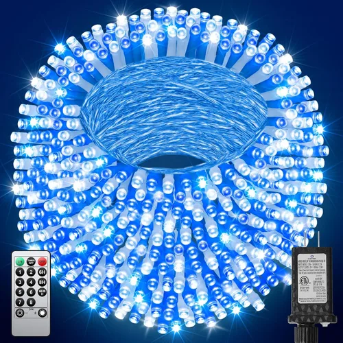 Miniatura 21 de 380 luces LED de Navidad de 125 pies, guirnalda de luces para exteriores, impermeables, temporizador y memoria, 8 modos regulables, para árbol