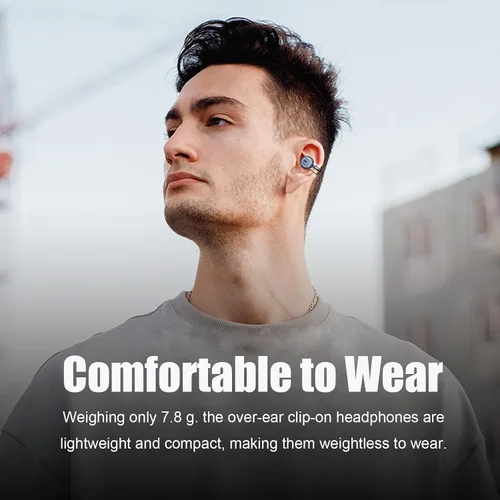 Miniatura 4 de Auriculares de oído abierto, auriculares inalámbricos Bluetooth con clip para la oreja, auriculares bluetooth ligeros para correr con micrófono IPX5