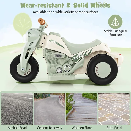 Miniatura 8 de Costzon Motocicleta Infantil, Motocicleta Eléctrica de 6V con Pilas, con Fabricante de Burbujas, Música, Faro LED, Hacia Adelante y Hacia Atrás