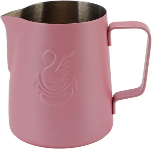 Miniatura 10 de Jarra espumadora de leche de acero inoxidable, taza de arte de café de 14 onzas con diseño de cisne para uso doméstico, capuchino, café con leche