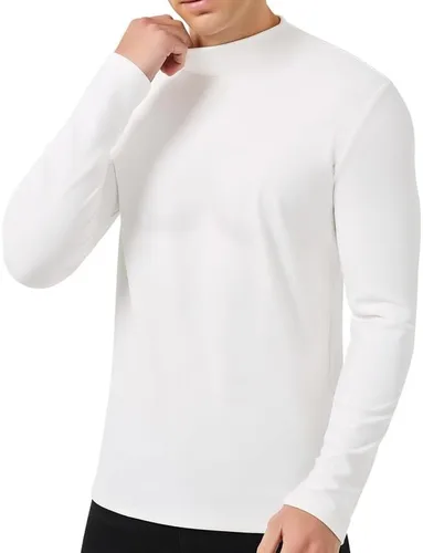 Miniatura 3 de SIMIYA Camisas de manga larga con cuello alto falso para hombre, suéter térmico ajustado y ajustado