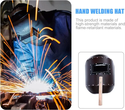 Miniatura 6 de Angoily Máscaras de soldadura de mano, casco de trabajo, escudo de soldadura con asa, herramienta de protección de seguridad facial para lugares