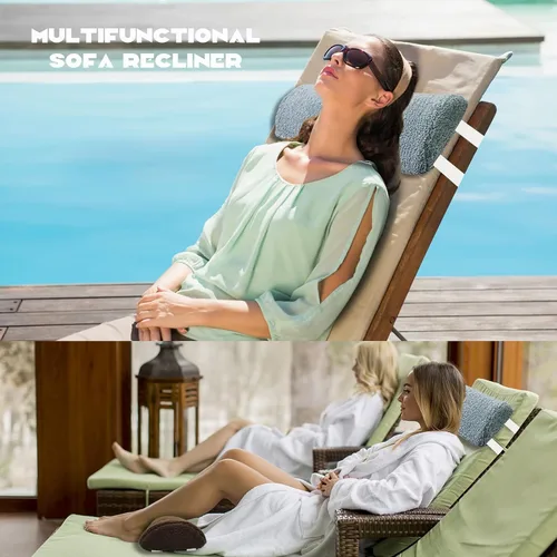 Miniatura 5 de Cojín reclinable para reposapiés, 23 x 10 x 2 pulgadas, almohada de media luna con funda y banda elástica, almohada reclinable multifuncional