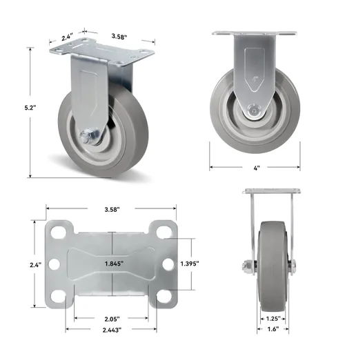 Miniatura 8 de Ruedas de Carretilla Ninoso, Juego de 4 Ruedas Industriales de Alta Resistencia de 4" con Capacidad de Carga de 1200 Libras, Ruedas para Carro