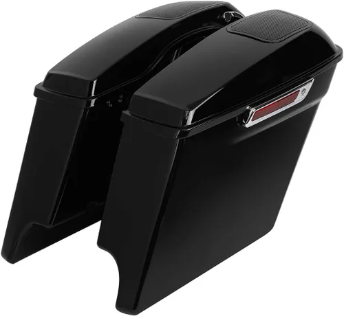 TCT-MOTORPARTS - Alforjas extendidas de 5 pulgadas con tapas de bocina de 6 x 9 pulgadas para Harley 2014-2024 Touring Road King Street Electra