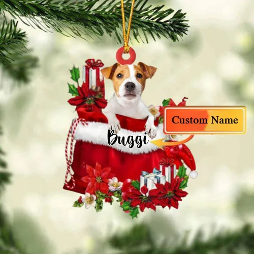 Miniatura 143 de Perro Akita Inu personalizado en bolsa de regalo, adorno de Navidad, nombre personalizado, regalo para amantes de los perros, familia, Navidad