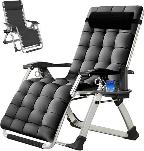 Miniatura 15 de LILYPELLE Silla de Gravedad Cero, Sillón Reclinable Premium para Césped Plegable Portátil Chaise Lounge con Cojín Desmontable, Reposacabezas