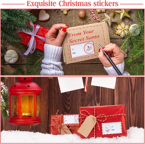Miniatura 4 de Outus 500 etiquetas de Navidad, etiquetas autoadhesivas de regalo para regalos de Navidad, etiquetas de nombre de Navidad, etiquetas para papel