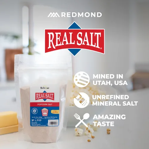Miniatura 2 de Redmond Real Sea Salt - Sal natural de palomitas de maíz sin refinar, bolsa de 10 onzas