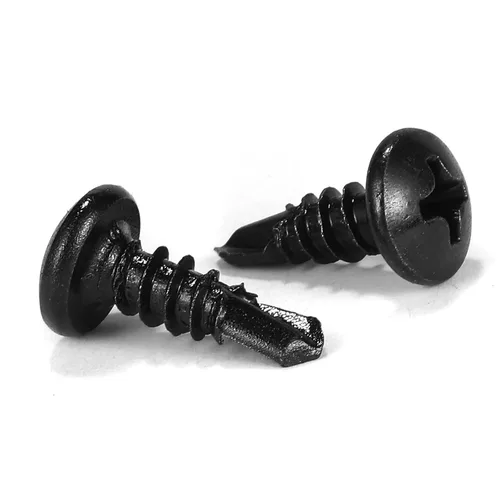 Miniatura 8 de #8 x 1 Tornillos de chapa metálica 100 piezas 410 tornillos Tek de cabeza plana de acero inoxidable Tornillos autorroscantes rápidos Óxido negro por