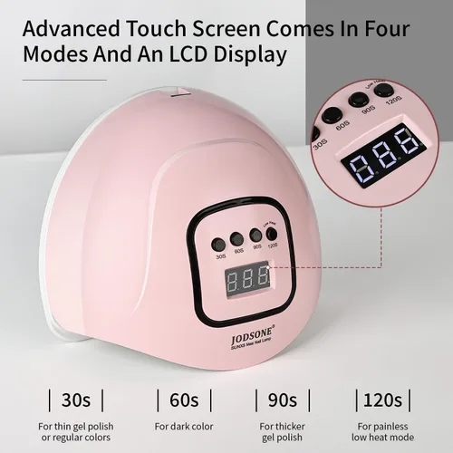 Miniatura 2 de JODSONE Lámpara de uñas U V rosa para esmalte de uñas de gel Luz de manicura con 4 temporizadores y sensor automático Secador de uñas Luz LED