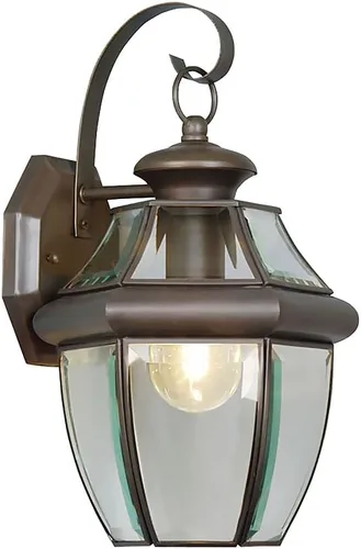 Miniatura 6 de Livex Lighting 2151-91 Monterey - Farol de pared de latón macizo con acabado de níquel cepillado para exteriores, 13 x 8.5 x 8.25 pulgadas